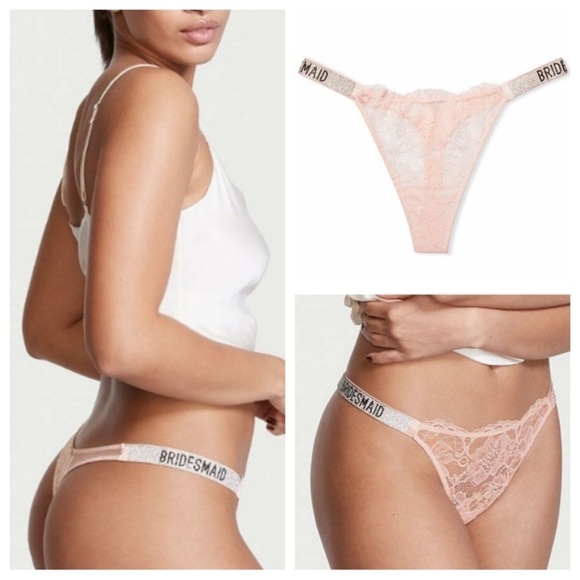 New! Victorias Secret very sexy shine strap bridesmaid thong panty 4229 - Picture 1 of 12
